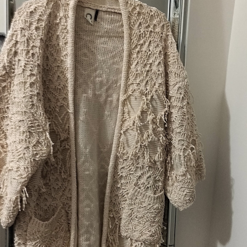 Anthropology - Cream Cozy Knit Cardigan Sweater, OS